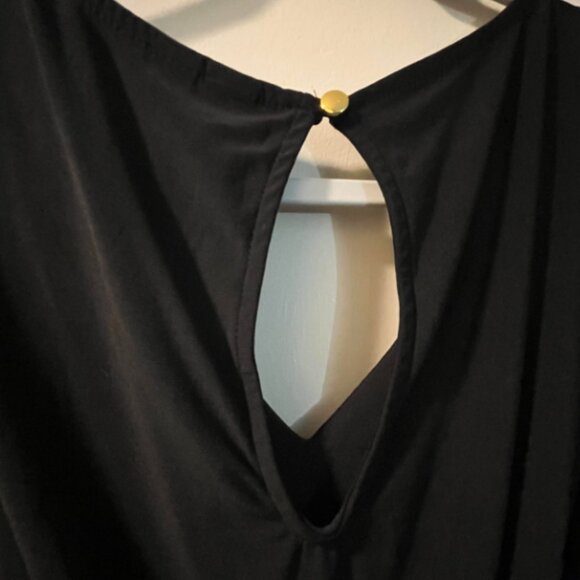 EMMA & MICHELE black Ruffle Leg Jumpsuit with Slits - Picture 4 of 16